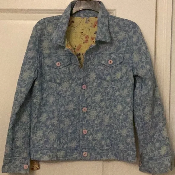 Provence Reversible floral yellow/ blue paisley lightweight spring/summer NWT - Picture 2 of 9